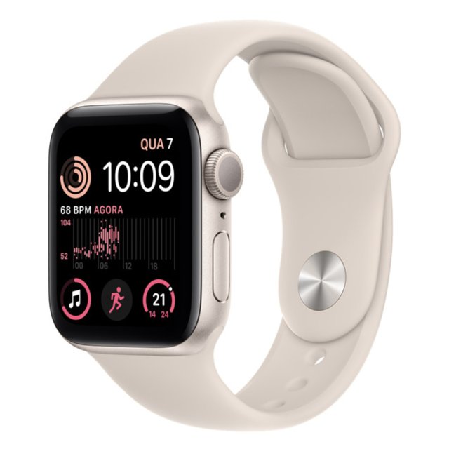 Comprar Apple Watch SE GPS • Caixa meia-noite de alumínio – 44 mm •  Pulseira esportiva meia-noite – M/G - Apple (BR)