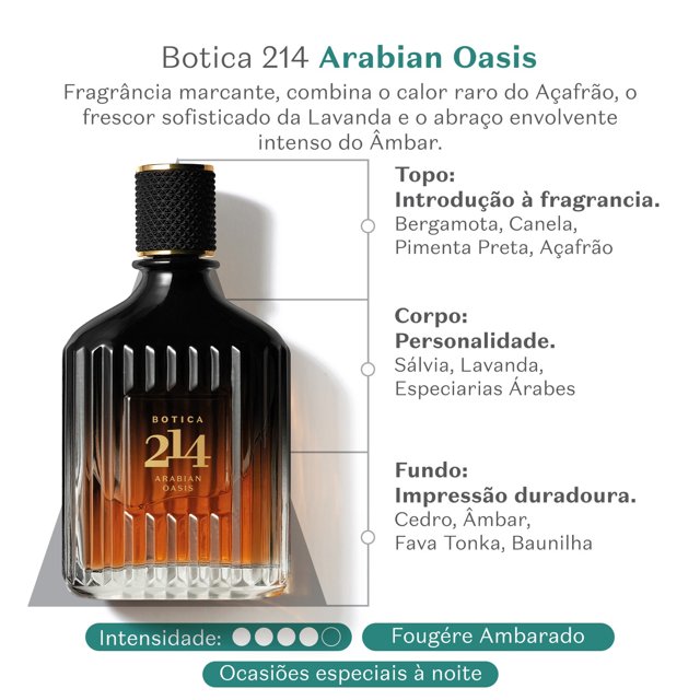 Botica 214 Arabian Oasis Eau de Parfum Masculino 90ml O Boticário ...