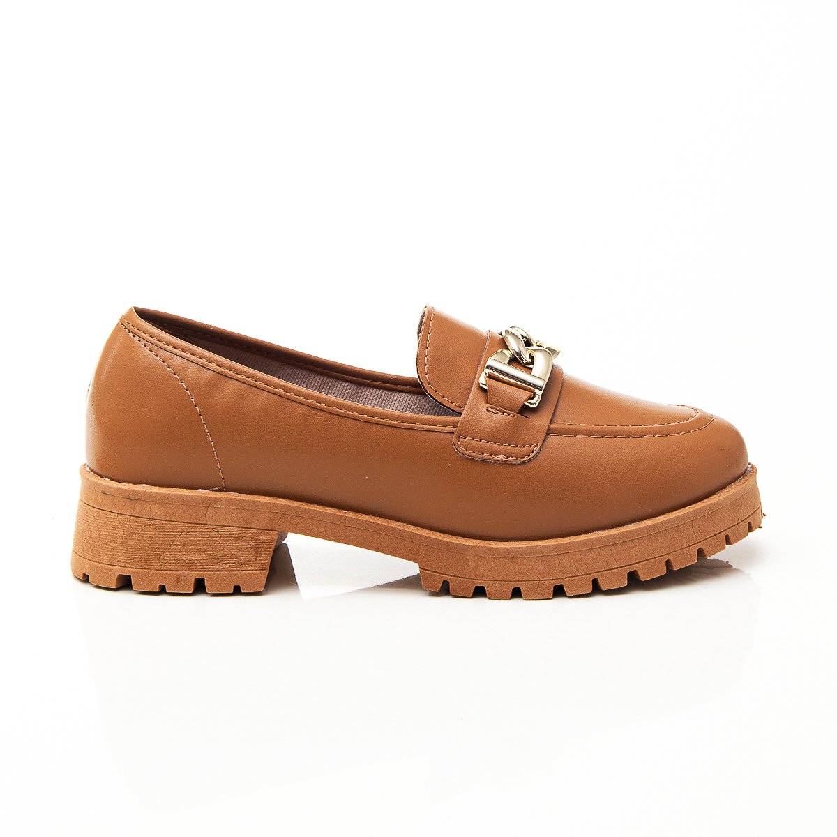 Sapato Mocassim Feminino Giovanna Com Corrente Oxford Tratorado