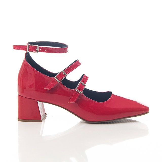 Sapato Mary Jane com Tiras e Tornozeleira – Salto Bloco e Conforto