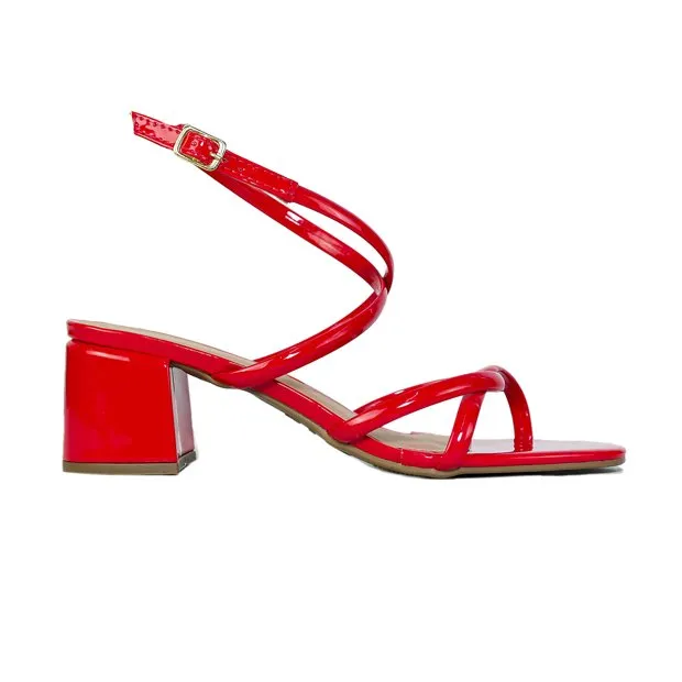 Sandália Salto Bloco - Estilo e Sofisticação | Pé Vermelho Calçados