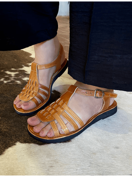 Sandalia Feminina De Couro Sandália Feminina Rasteira Couro