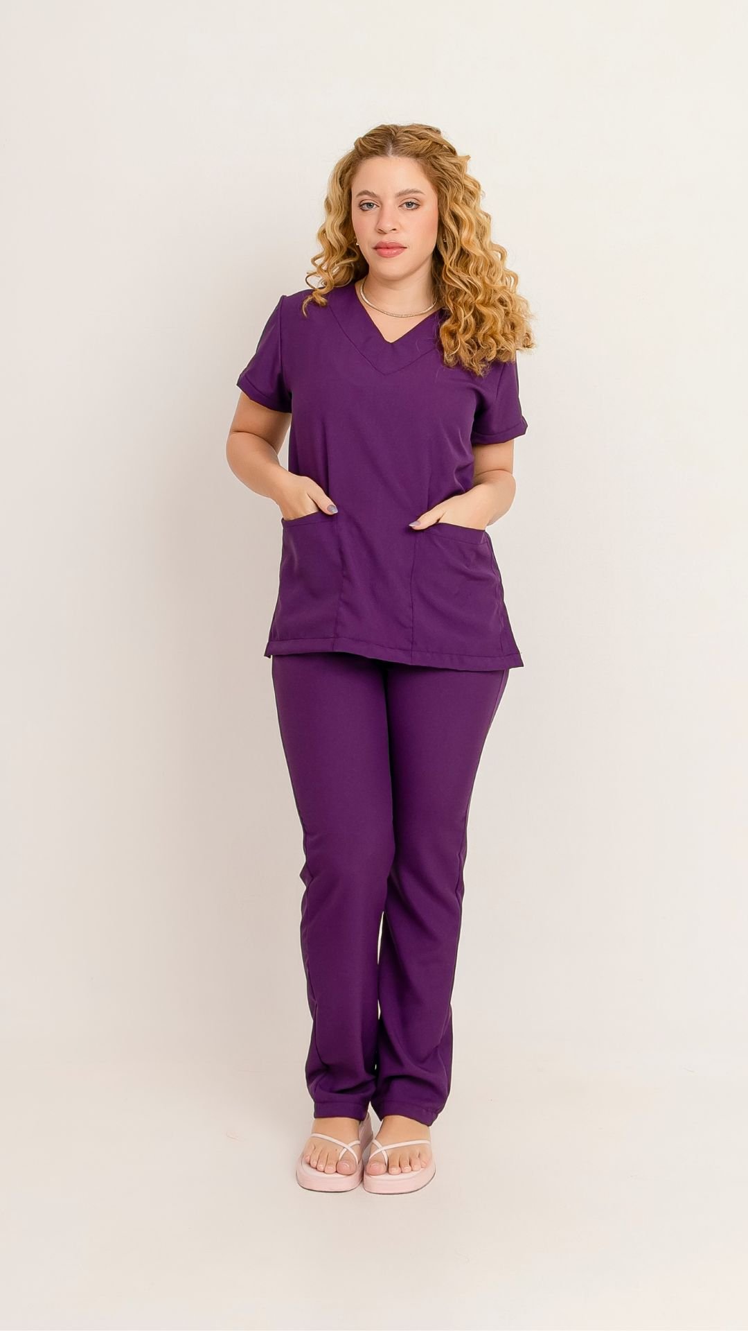 Conj Básico - Oxfordine - Roxo | Manga Moda Hospitalar | Scrubs ...