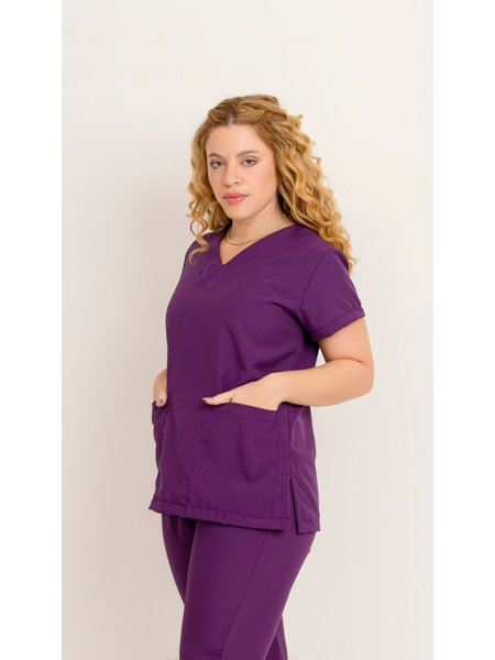 Scrub Roxo Conj Básico - Oxfordine - Roxo | Manga Moda Hospitalar | Scrubs ...
