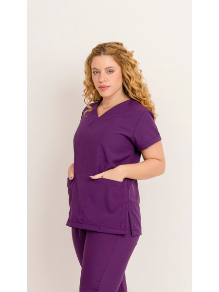 Conj Básico - Oxfordine - Roxo | Manga Moda Hospitalar | Scrubs ...