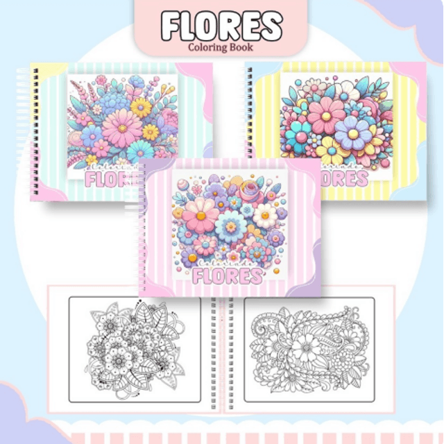 LIVRO DE COLORIR FLORES | Life Papelaria