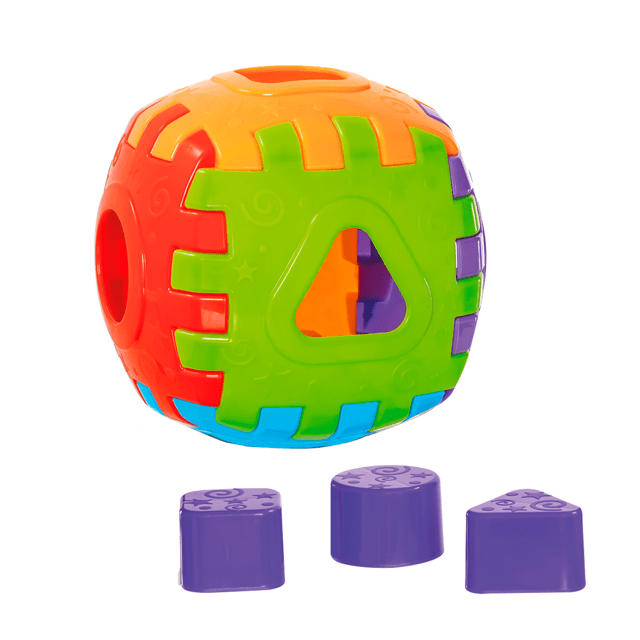 Cubo Didatico Colorido Blocos De Encaixe Brinquedo Educativo