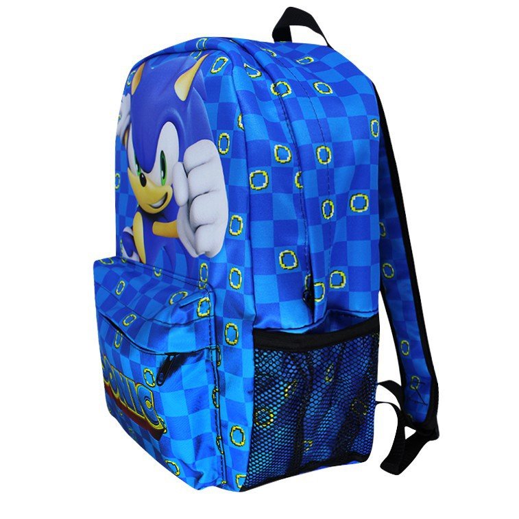 Mochila escolar multicolor do Sonic, tamanho padrão