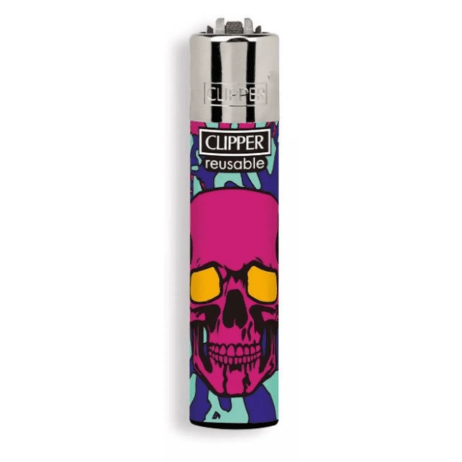 Isqueiro Clipper Colorful Skulls
