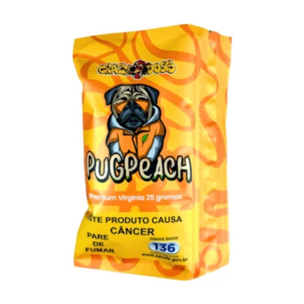 Tabaco Crazy Dogs Pug Peach 25g | Tabacaria Eclipse