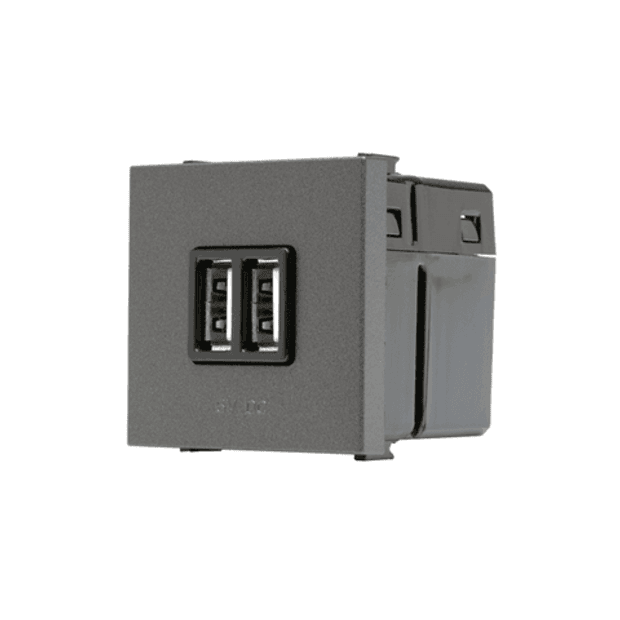 Módulo USB Zenit ABB, 2 Módulo 250V, 1,5A, Antracita N2285 AN ...