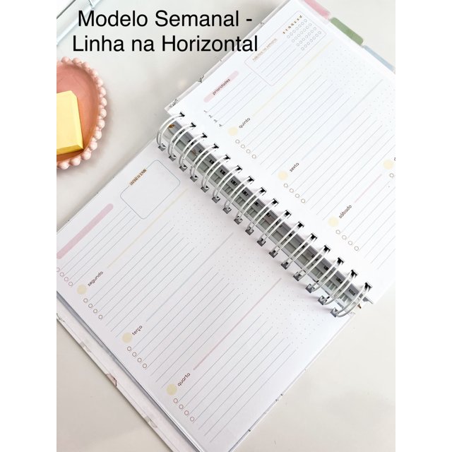 Planner Sem Data Planner com Divisórias - Sem Data - Inicial Nome | Papelaria Produtiva