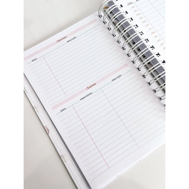 Planner Sem Data Planner com Divisórias - Sem Data - Inicial Nome | Papelaria Produtiva
