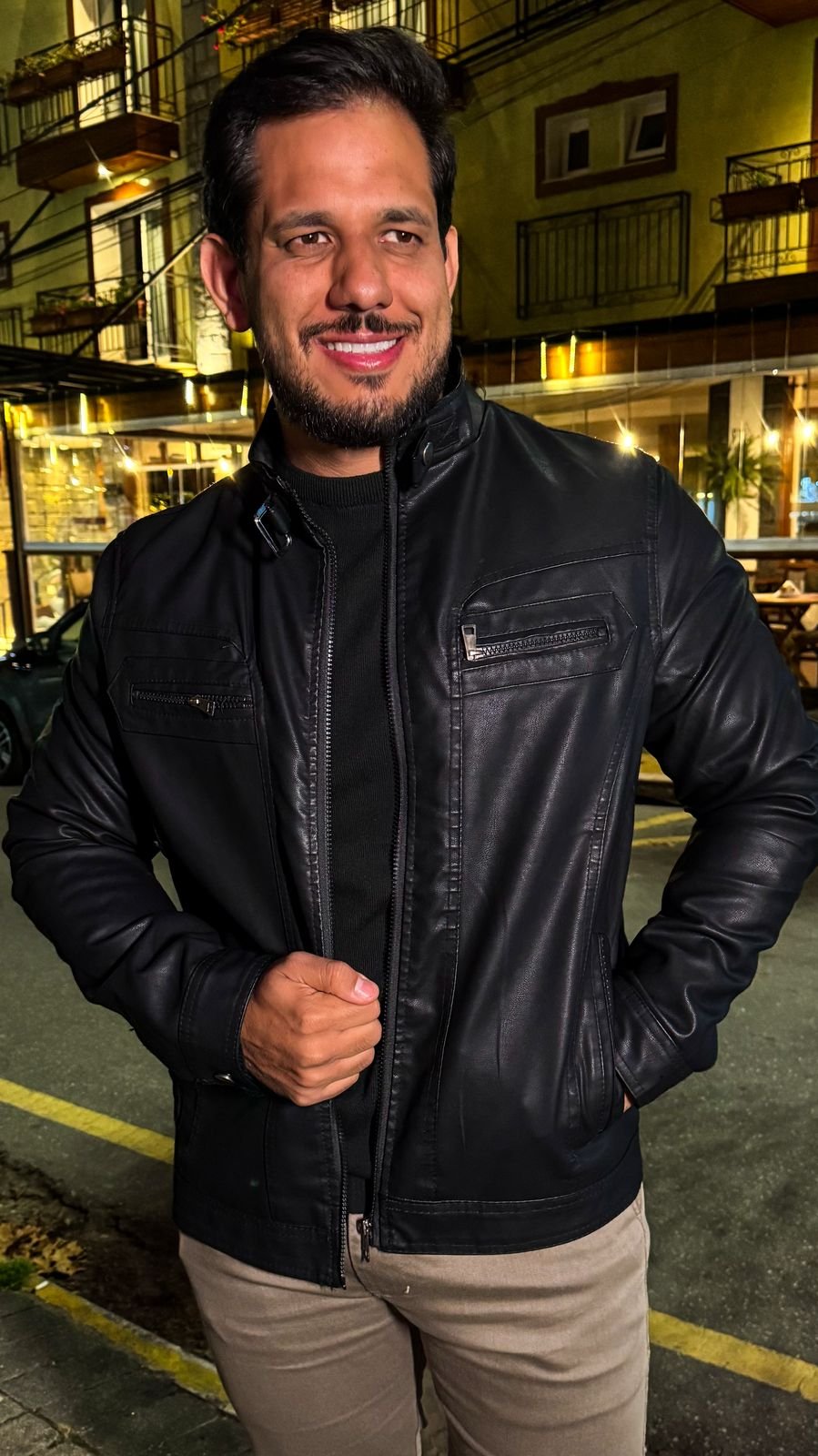 Jaqueta Masculina Couro Sintético Forrada BRN 5321 USE BRN