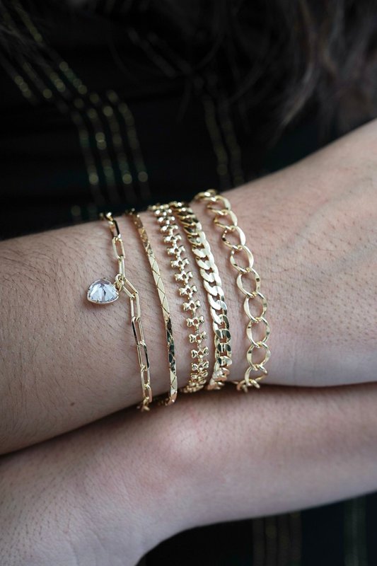 Pulseira Dupla com Pingente Banhada a Ouro 18k | NANDA ROSA
