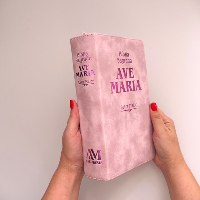 Bíblia Sagrada Católica Letra Maior Grande Rosa Ave-Maria | Loja
