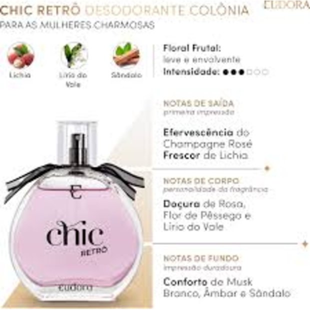 EUDORA CHIC RETRÔ DES COLONIA 95ml SER+BELEZA PERFUMES MAKES