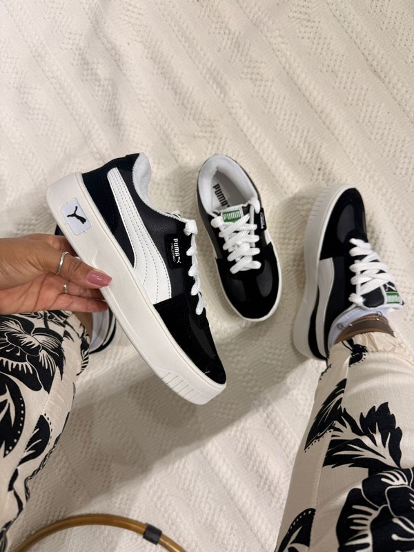 Tênis Feminino lisa Casual Urbano Chunky Preto e Branco Estiloso | M&A ...