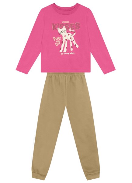 Conjunto Infantil Menina Brandili Inverno com Calça e Moletom Flanelado ...