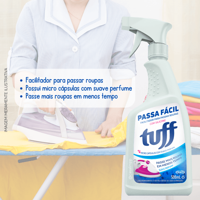 Passa Fácil (Facilitador para Passar Roupas com Silicone) 500ml Tuff ...