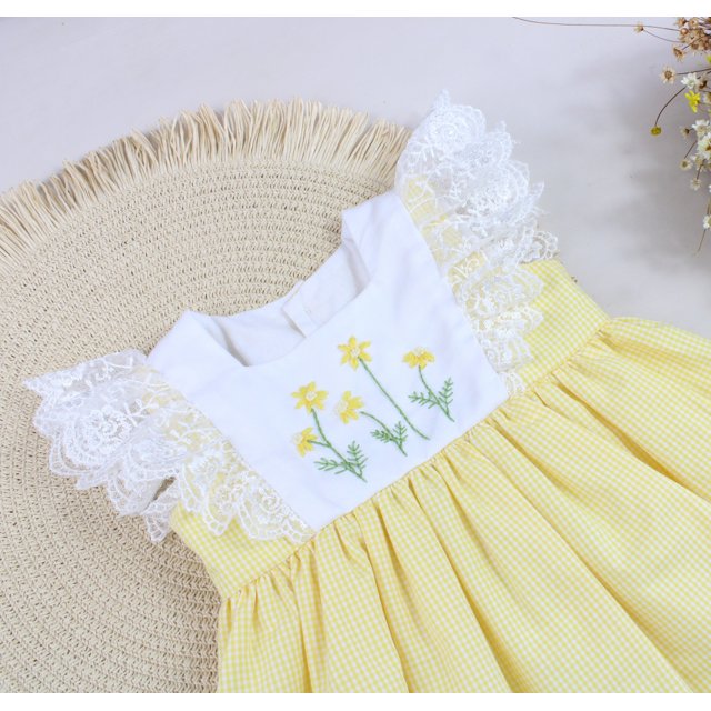 Vestido Infantil Feminino Bebê Bordado 100% Algodão Jasmim