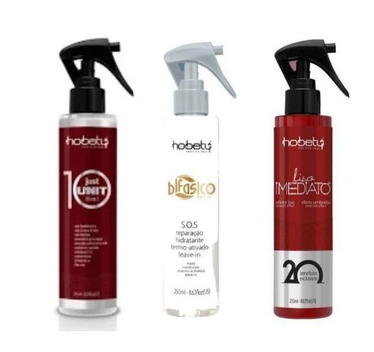 Kit Finalizador Hobety Bifásico SOS + Liso Imediato + Just Unit 255ml |  Neide Hair Cosméticos