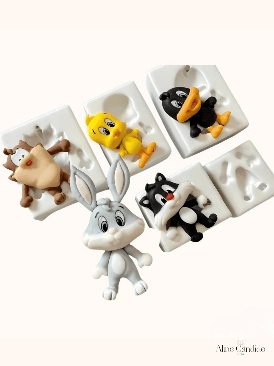 Baby Looney Tunes 吸盤付マスコット 8体セット Kit Moldes Baby Looney Tunes | Loja Aline Candido