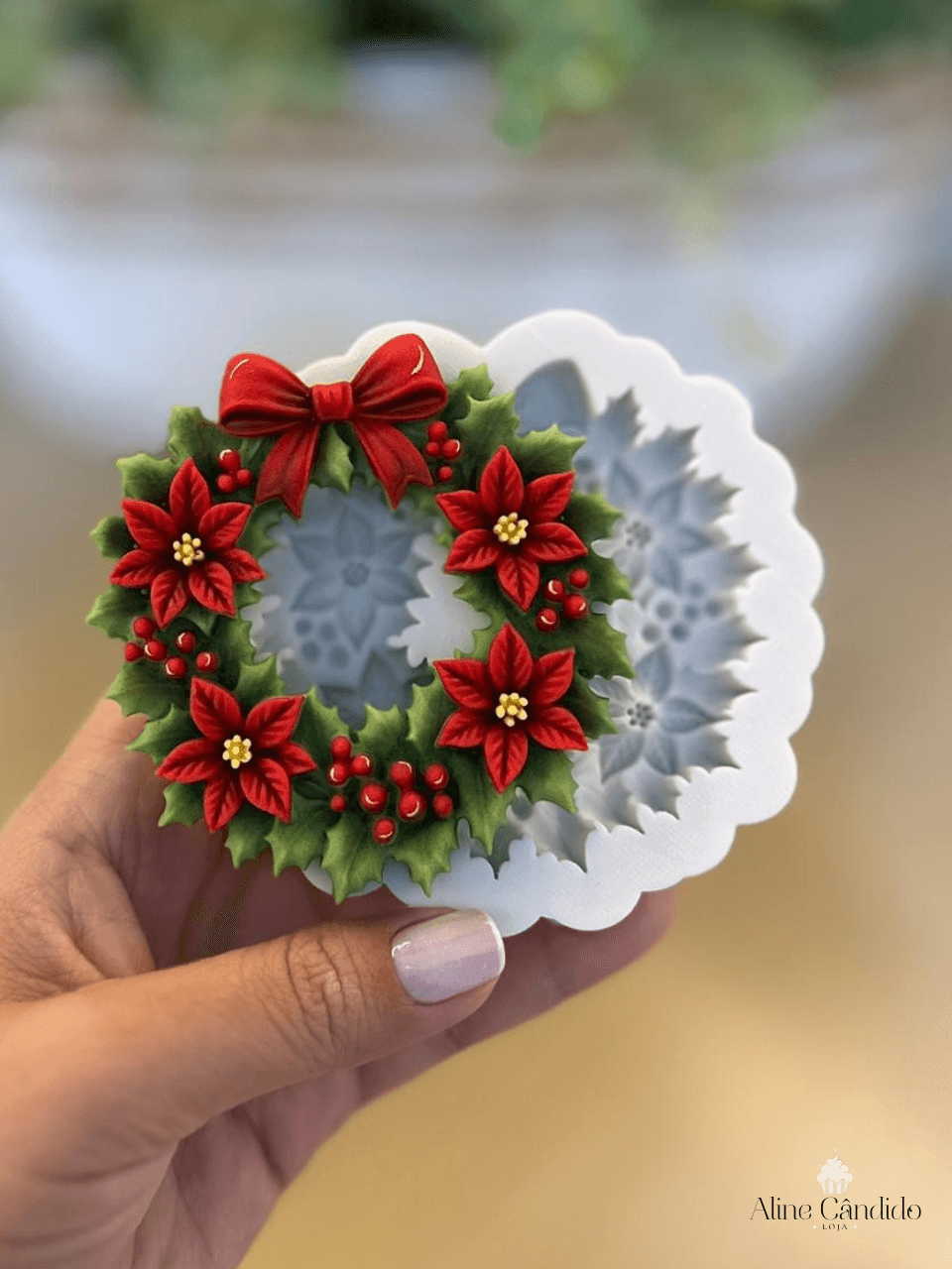 Molde Silicone Guirlanda de Natal 8cm | Loja Aline Candido