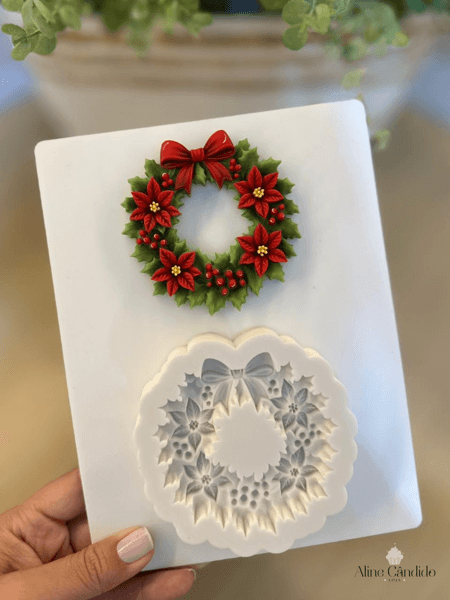 Molde Silicone Guirlanda de Natal 8cm | Loja Aline Candido