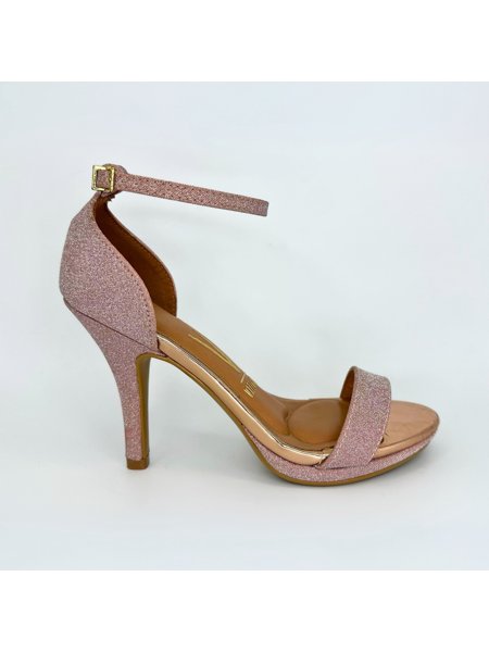 Sandália Feminina Vizzano Meia Pata Salto Fino Glitter Brilho para