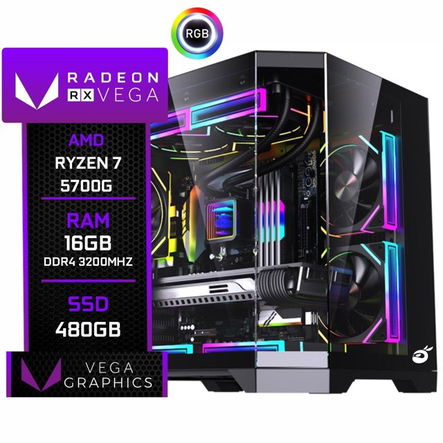 PC Gamer Ivar, AMD Ryzen 7 5700G, 16GB DDR4, SSD 480GB | Setup Ninja