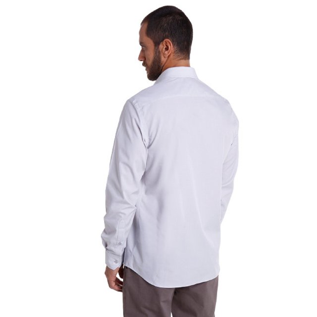 Camisa Dudalina Wrinkle Comfort Fit Masculina Branco