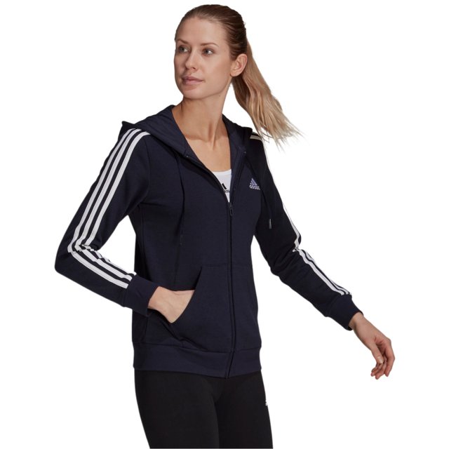 adidas essentials 3 stripe moletom com capuz women's