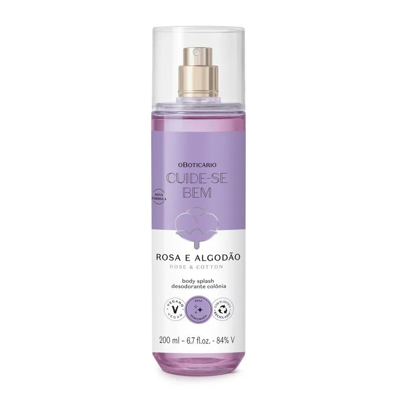 Body Splash Desodorante Colônia Cuide-se Bem Rosa e Algodão 200ml ...