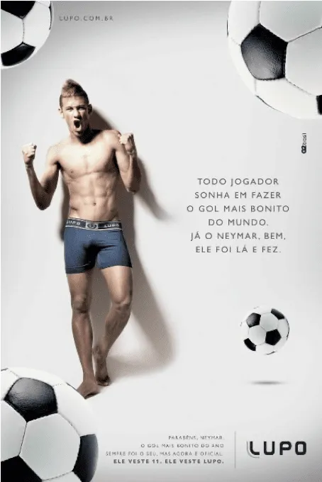 Neymar Jr em campanha de cueca para a Lupo