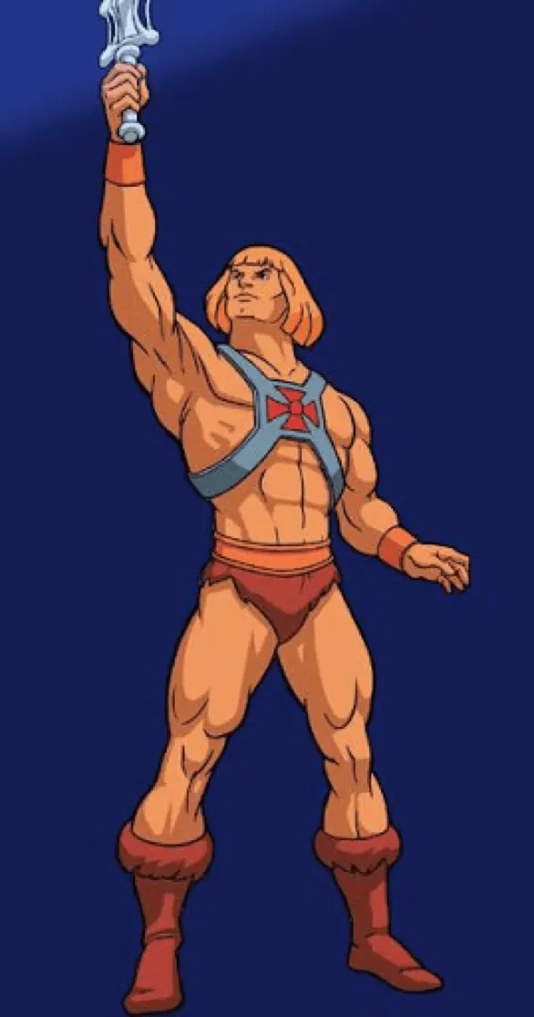 He-man: não abria mão da cueca, só da calça.