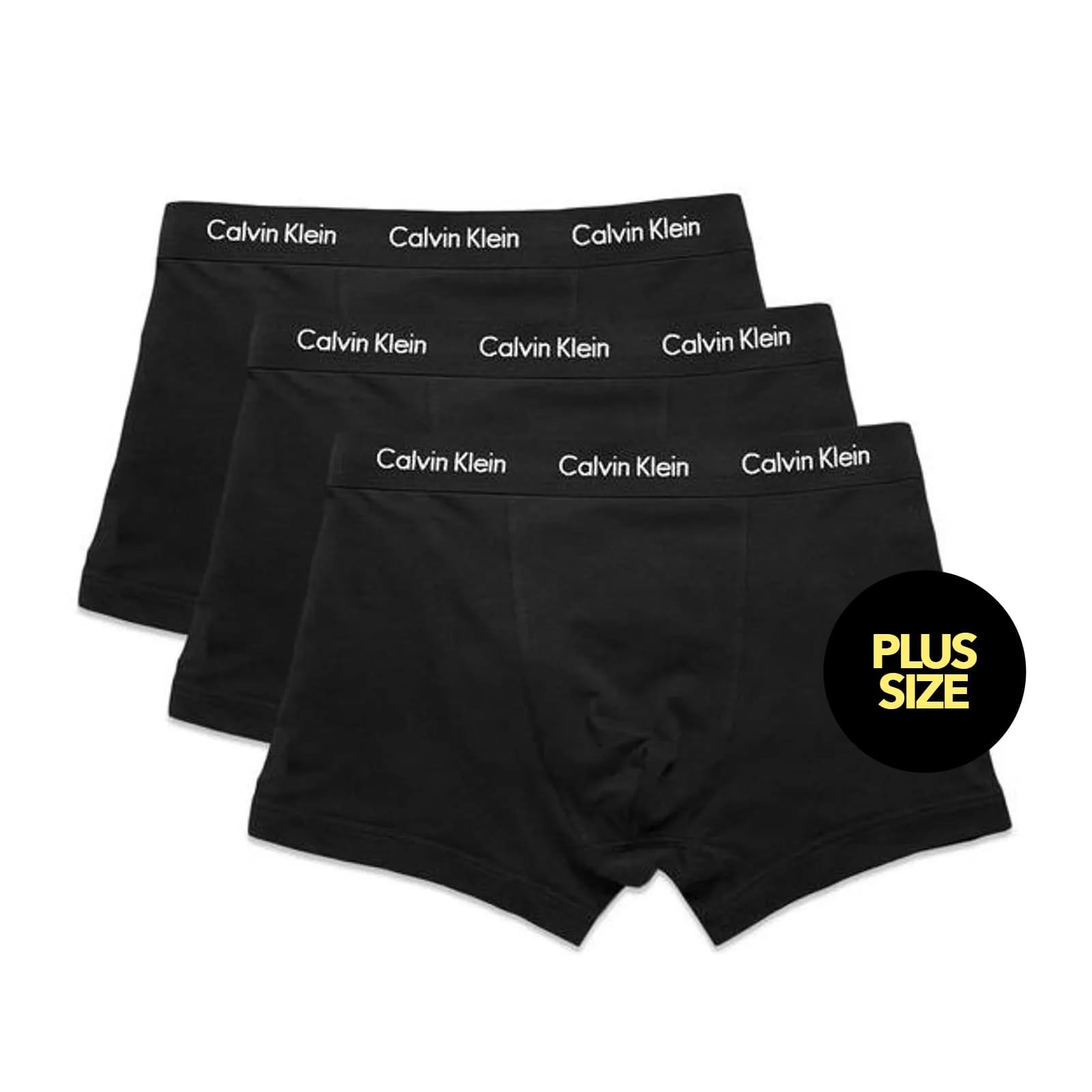 Kit 3 Cuecas Calvin Klein Jeans Underwear Low Rise Trunk Masculina Preto C/  Elástico Branco