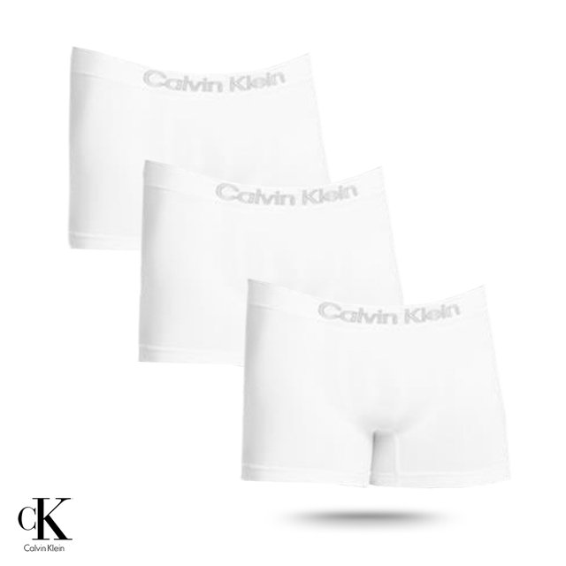 Kit 3 Trunk Low Rise Sem Costura Branca Calvin Klein