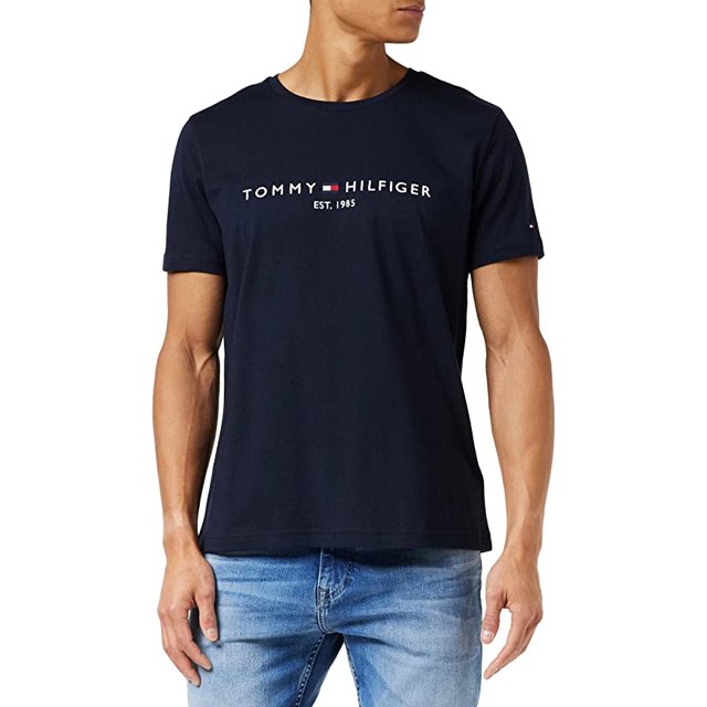 Camiseta T-shirt Tommy Hilfiger Flag Logo Azul Marinho