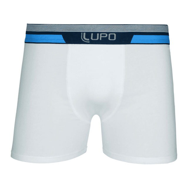 Cueca Boxer Lupo Lines Algodão Branca na CuecaStore