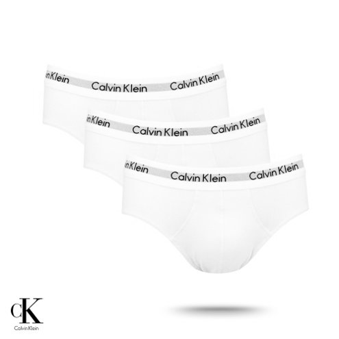 Cueca Calvin Klein Brief Slip em Algodão U1000M Kit C/3 - Mega São