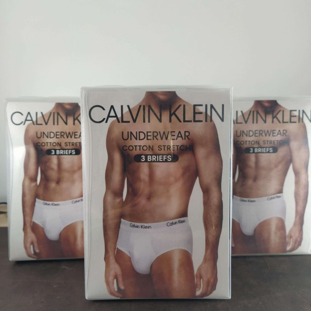 Kit 3pçs Cueca Calvin Klein Underwear Slip Logo Preta - Compre