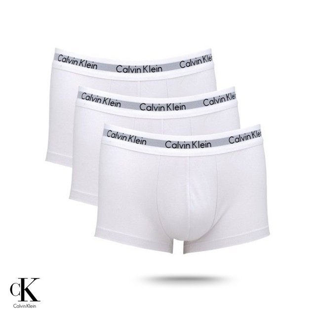 Kit 3 Slip Algodão Calvin Klein Preta com abertura - U1000-128 na
