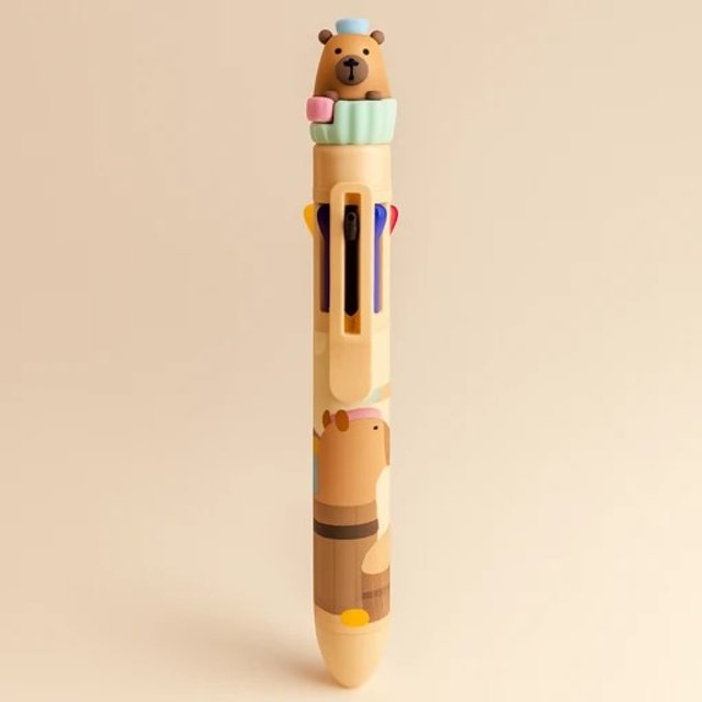 Caneta Multicolorida Fofa Capybara Com 8 Cores | Prolar