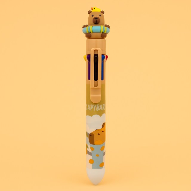 Caneta Multicolorida Fofa Capybara Com 8 Cores | Prolar