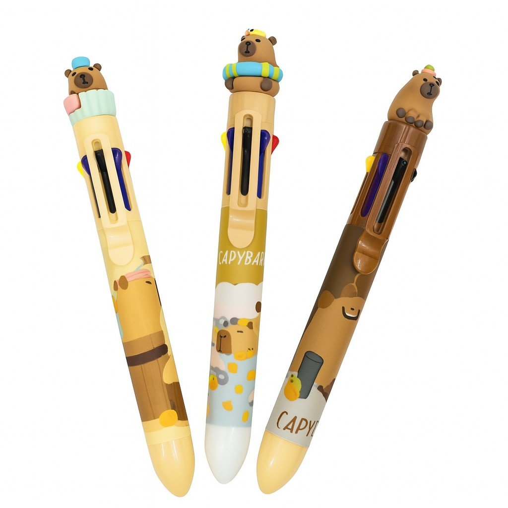 kapibara06 Caneta Multicolorida Fofa Capybara Com 8 Cores | Prolar