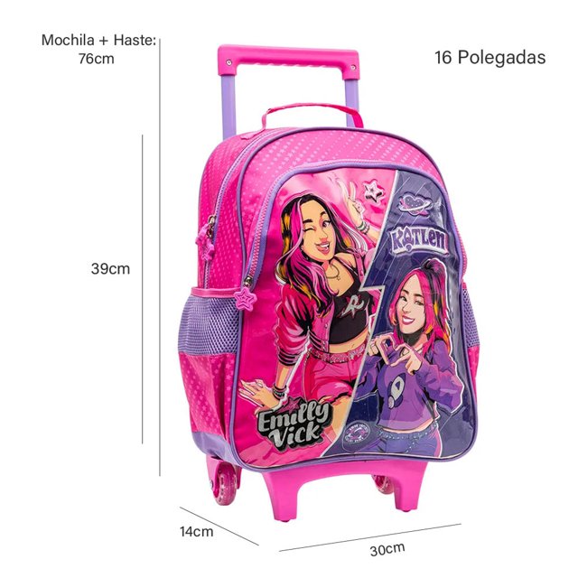 Mochila Escolar De Rodinha Emilly Vick Original Xeryus | Prolar