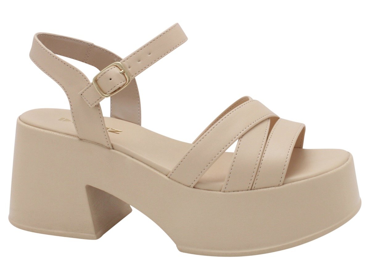 Boot Tratorada Sandália Feminina Flatform Quiz Sandália Flatform