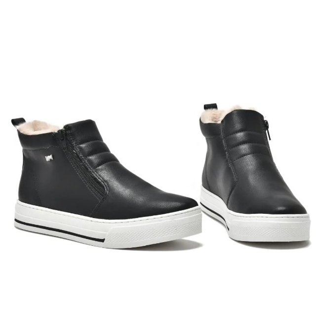 Via Marte Ankle Boot Salto Grosso Com Cadarço Coturno Cadarço