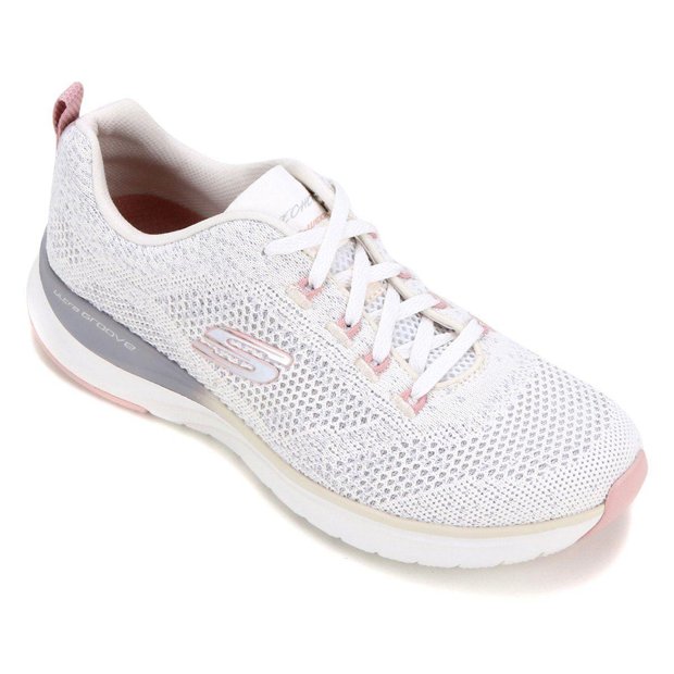 Tênis Skechers Ultra Groove Oh So Light Cinza/Branco - Compre